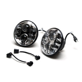 LED PAIR 7" HEADLAMPS SILVER