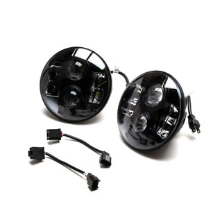 LED Pair 7" Headlamps Black