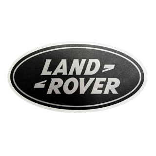 Decal Rear "Land Rover" Logo Defender Silver On Black