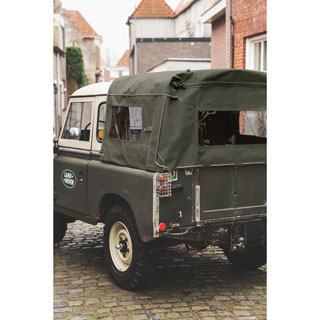 Soft Top 3/4 Cab Fit With Side Windows Canvas Green For 88 Series