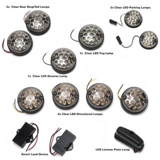 LED Clear Lamp Kit Defender With Rear Fog Guard