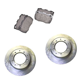 BRAKE PAD AND ROTOR KIT - FRONT - NON-VENTED - DEFENDER