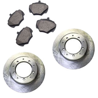 Pads &amp; Rotors Rear  Set for Defender 90 NAS