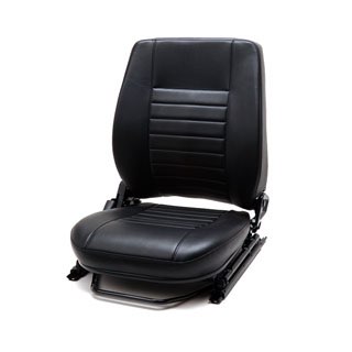 Seat Assembly Less Headrest  - RH Front - Black Vinyl - Defender