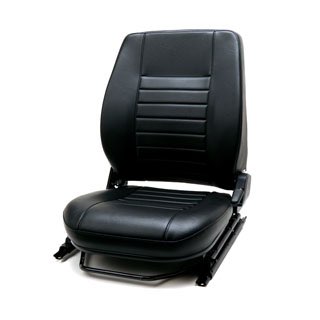 Seat Assembly Less Headrest  - LH Front - Black Vinyl - Defender