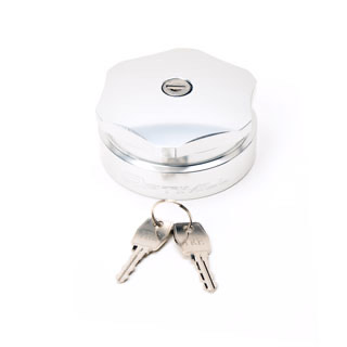 Fuel Cap Locking Billet Aluminum By Optimill -Silver