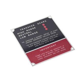 Transfer Box Information Plate