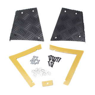 Rear Corner Protector Set, 5 Bar Chequer Plate For Defender 90. Black