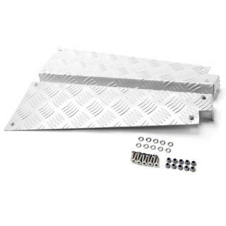 Chequer Plate Rear Corner Defender 110 Silver Off Color