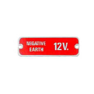 Label - Negative Earth 12V