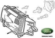 Headlamp Assembly RH P38a Range Rover From Vin Ya427112