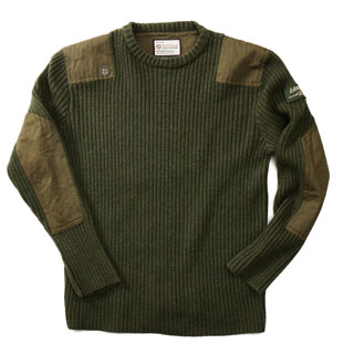 Sweater Land Rover Rib Knit Crew-Neck - Bronze Green - X-Large