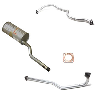 Complete Exhaust System  88 Series II-III Petrol With RH Exit Muffler