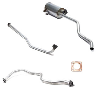COMPLETE EXHAUST SYSTEM 88 SERIES II-III PETROL WITH LH EXIT MUFFLER