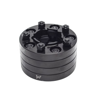 SET OF 4 BLACK ALLOY WHEEL SPACERS WITH NUTS