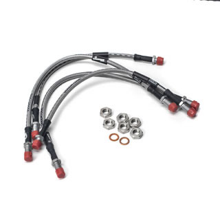 Stainless Flex Brake Lines Defender 1999-04 Non-ABS Standard Length