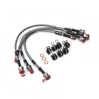 Stainless Flex Brake Lines Defender 2004-2016 With-ABS +2" Length