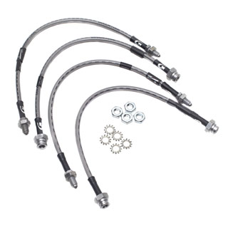 Stainless Steel Braided Brake Lines -Standard Length Set Of 4