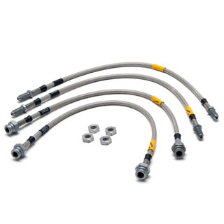 Stainless Steel Braided Brake Lines Discovery I  Set Of 4 Extended 50mm