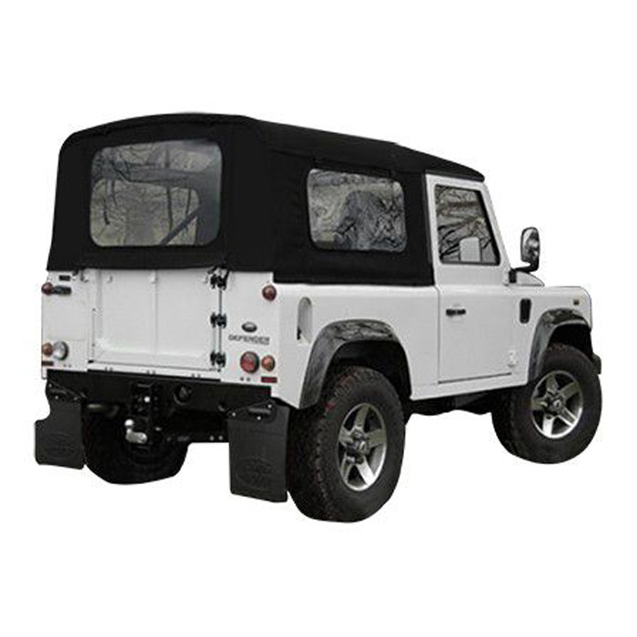 Full Soft Top With Side Window Stayfast Black For Early Header Rail Defender