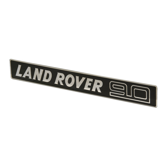 DECAL "LAND ROVER 90" SILVER/BLACK FRONT