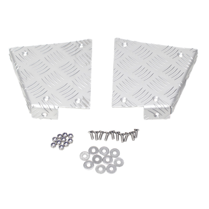 REAR QUARTER PROTECTOR SET 5 BAR CHEQUER PLATE FOR DEFENDER 90. SILVER