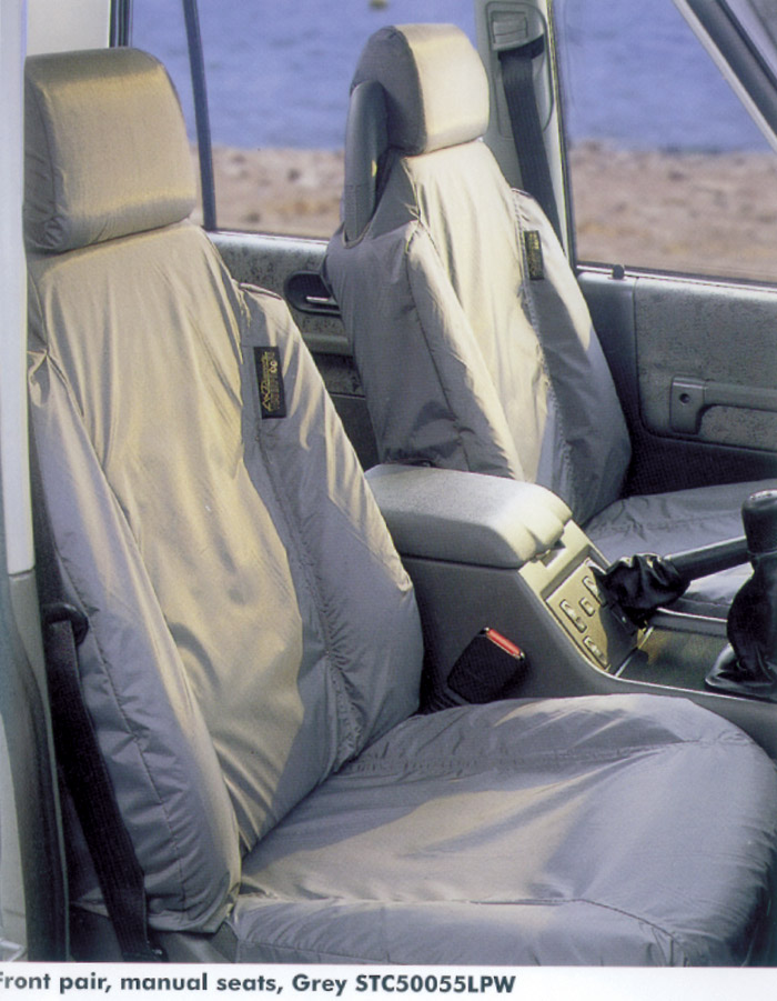 SEAT COVER SET - FRONT PR DISCOVERY II GREY FOR NON-ELECTRIC SEATS