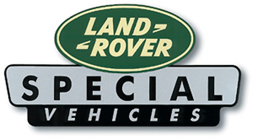 LAND ROVER SPECIAL VEHICLES STICKER 4" X 2 1/4"
